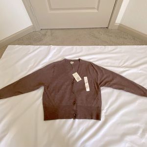 A New Day Brown V-Neck Button Down Sweater.  Super Soft.  NWT size XS
